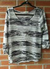 PEACOCKS GREY MIX LIGHTWEIGHT JUMPER 3/4 SLEEVE SIZE 14