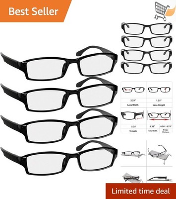 Reading Glasses Unisex Comfort Spring Hinges 4.0X Magnification Lightweight