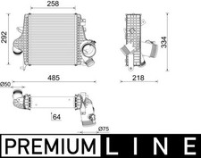 MAHLE Ladeluftkühler PREMIUM LINE CI 640 000P für VW TOUAREG CR7 RC8 TSI 4motion