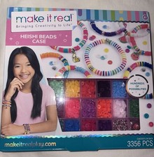 Make It Real Jewellery Making Bead Set with Heishi Beads, Silver Charms and Case