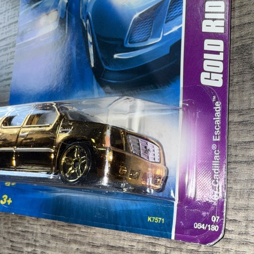 NEE NIP HOT WHEELS 2007 GOLD RIDES 2007 CADILLAC ESCALADE 2 Of 4 - Picture 3 of 12