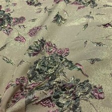 Tessuto Broccato Verde Salvia Rosa 120x150 Cm 5077