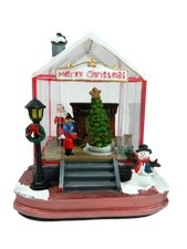 Villaggio Natalizio casa di Babbo Natale Cm 13x16x18h Luci + Musica + Movimento
