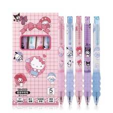 5 Pcs Cartoon Ballpoint Pens, Cute Pens, Features a Spring-Loaded Nib Design ...