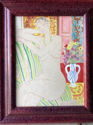 Signed HENRI MATISSE 1933,  INK and WATERCOLOR