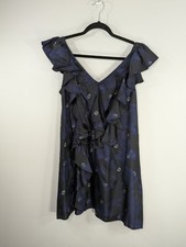 MCQ Alexander McQueen 100% Silk Ruffle V-Neck Dress IT 40 US 4 Made in Italy