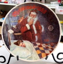 Norman Rockwell Christmas 1986 Collector Plate "Deer Santy Claus" With COA