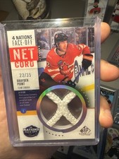 2025-26 SP Game Used Brayden Point Hockey TB Lightning 4 Nations Net Cord /35