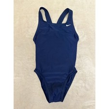 Nike Swim One Piece Swimsuit Womens Size 30/4 Navy Fastback Racerback