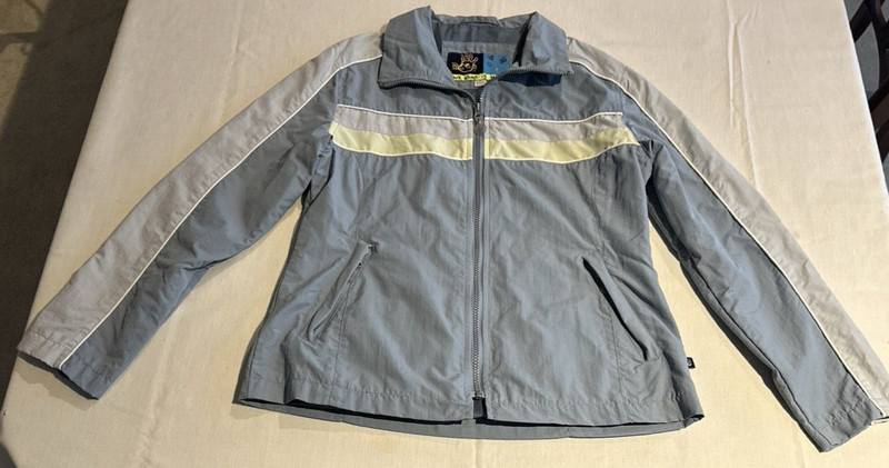 Mudd Y2K Nylon Jacket Women Reflective Zipper Full Length - Size Small