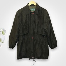 Sterling Bay Vintage Silk Anorak Zip Up Jacket Size Medium Dark Olive Green