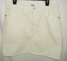 J. Crew Women's Ivory Cotton Corduroy 5 Pocket Skirt, Size 31