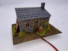 OO Gauge Lineside hut mini scene with light. Made to order, ready to place.