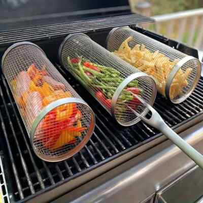 1pc, Stainless Steel Round Barbecue Grill