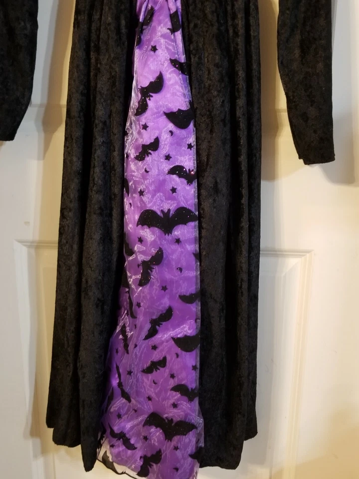 VESTIDO DE MORCEGO INFANTIL PRINCESA PARAÍSO MENINAS FANTASIA DE HALLOWEEN TAMANHO 10 43" DE COMPRIMENTO - Imagem 4 de 4