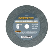 POWERTEC Bench Grinder Wheel 6 Inch 100 Grit, Aluminum Oxide Grinding Wheel... 