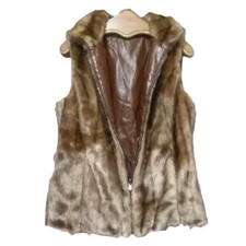 Fuda Brown Faux Fur Reversible Thick Vest Size L