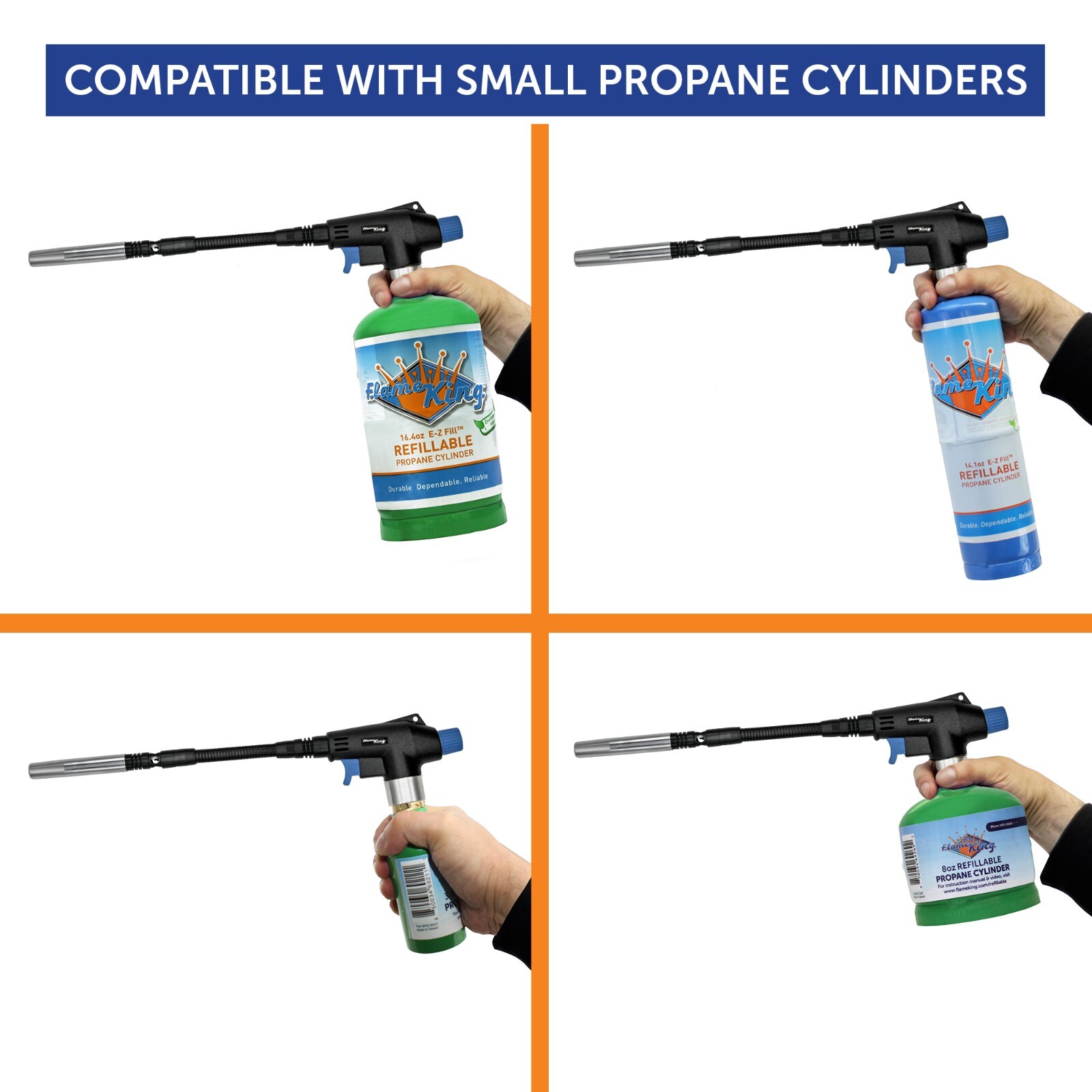 FK-FM-6007CGA High Intensity Propane Torch Head with Bendable & Flexible Neck