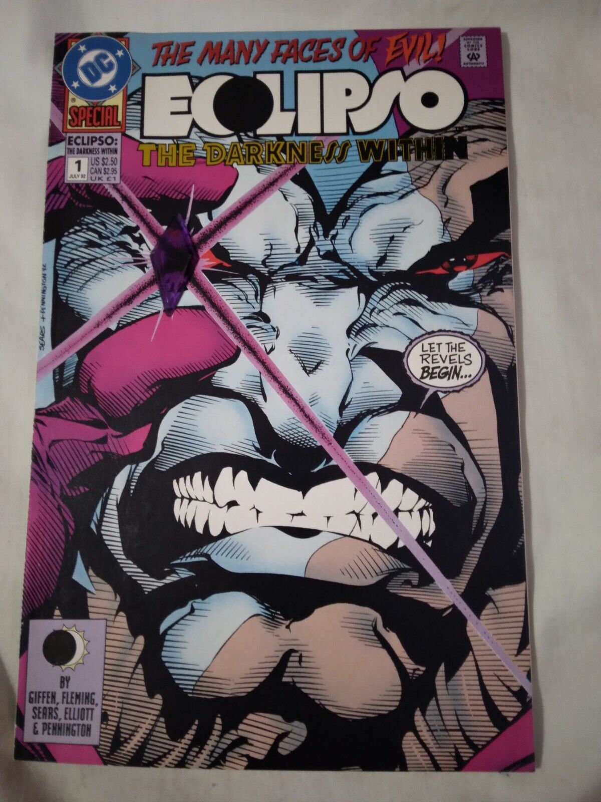 Eclipso #1 First issue, Rare DC Comic book with free Stone gift from July 1992