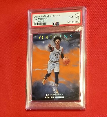 2019-20 Origins ORANGE 🍊 /75 Ja Morant ROOKIE RC RARE #70 PSA NEAR MINT 8 L@@K!