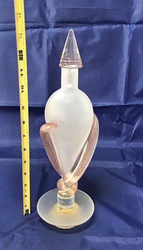 Effe Due Vetri D’Arte Murano matt weiß Karaffe rosa Glas gold Aventurin - Bild 11 von 13