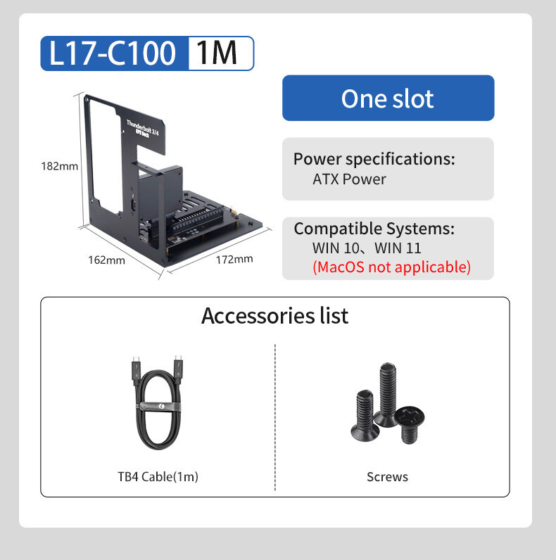 USB4 Thunderbolt 3/4 eGPU Dock Station Suport RTX4090 / RX7900XT
