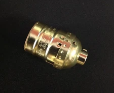 Keyless Short Medium Base Socket - Polished Gilt (E26)