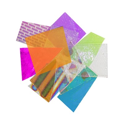 CBS Dichroic Assorted Glass Jewelry Pack Thin Clear 1/4lb.Bag 96 COE