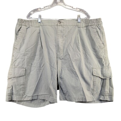 Unbranded Men's Cargo Shorts Waist 46 Green Flat Front Side Elastic