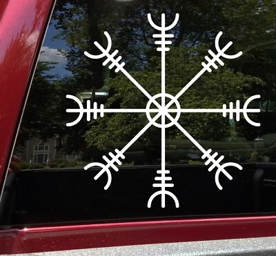 Helm of Awe Vinyl Decal V7 - Terror Viking Norse Icelandic Aegishjalmr - Die Cut