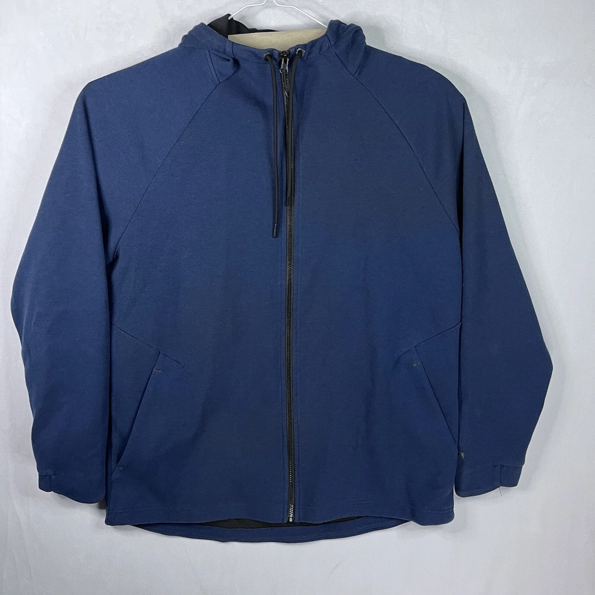 Russell Fusion Knit Men's Blue Full Zip Sweat Athletic Hoodie Jacket Size  Large