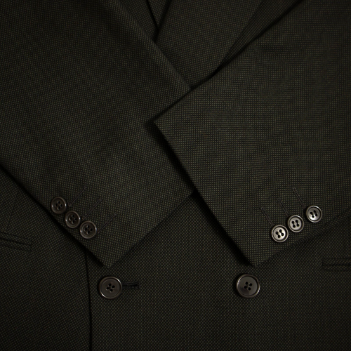 Vintage Christian Dior Monsieur Double-Breasted Suit 44L Green Birdseye - Picture 11 of 21