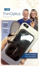 ThinOptics Readers +1.50 Universal Pod Case + Rectangular Reading Glasses