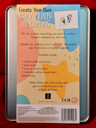 Create Your Own BABY PRINTS ON CANVAS Box Set DIY Fun Kit by Gift Republic NEW! - Picture 5 of 12