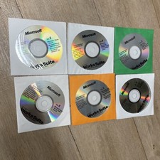 Microsoft Works Suite Software 2001 Disks 1 - 6 VINTAGE TECH PC 