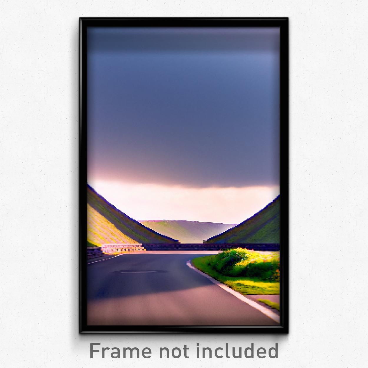 8 Bit Psychedelic Pixel Art Poster - Circular Dike Trippy Video Game Print