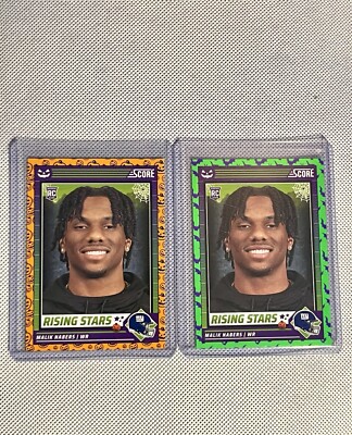 2024 Score-A-Treat - Green Bats and Pumpkin Parallels #37 Malik Nabers (RC)
