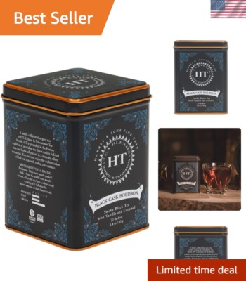 Refined Smoky Black Tea with Bourbon - 20 Convenient Sachets for Tea Lovers