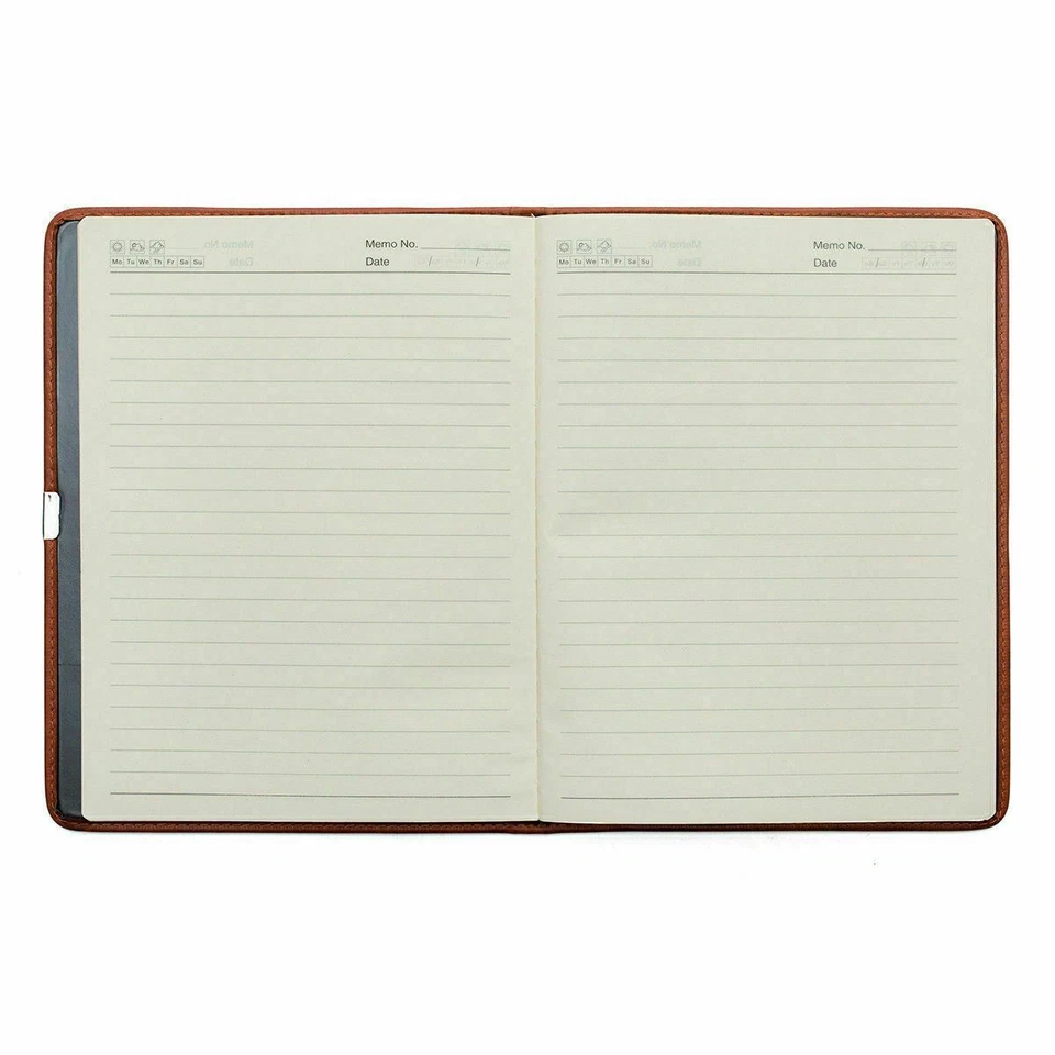 A4 Luxury Fine Italian PU Leather Ruled Lined Notebook Hardback Diary Journal - Image 3 of 4