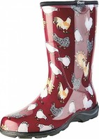 Garden Chicken Print Boots, Outdoor Rain Footwear Clothing Shoes Barn Red on sale Garden Chicken Print Boots, Outdoor Rain Footwear Clothing Shoes Barn Red on sale