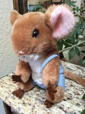 Vintage 1981 DAKIN Priscilla Hillman Merry MOUSE Plush In blue Overalls