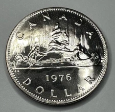 1976 Canadian Dollar Proof-Like Coin Uncirculated. Shiny Beautiful Coin!!