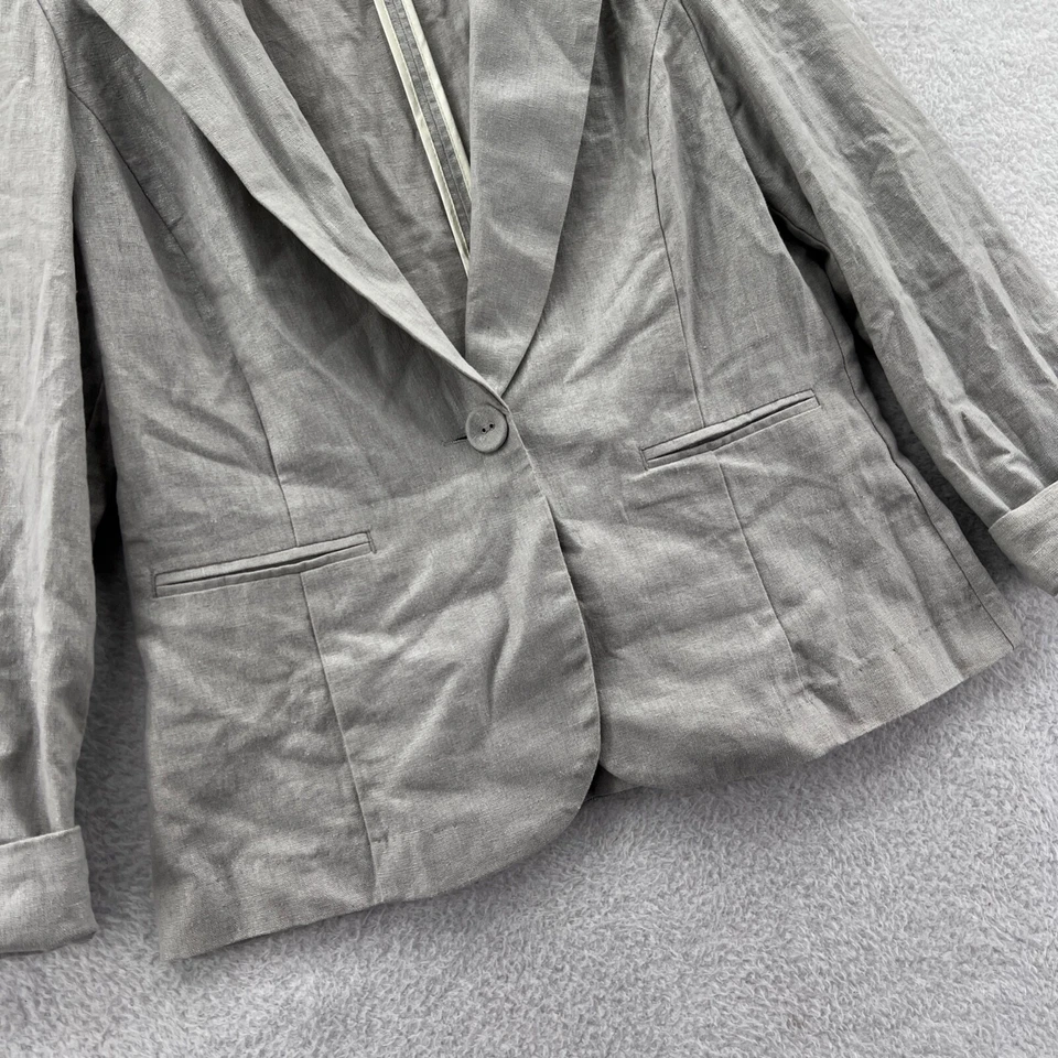 Chaqueta Blazer Candies Mujer Grande Gris 34x24 Traje Abrigo Deportivo Damas Elegante Foto 2 de 4