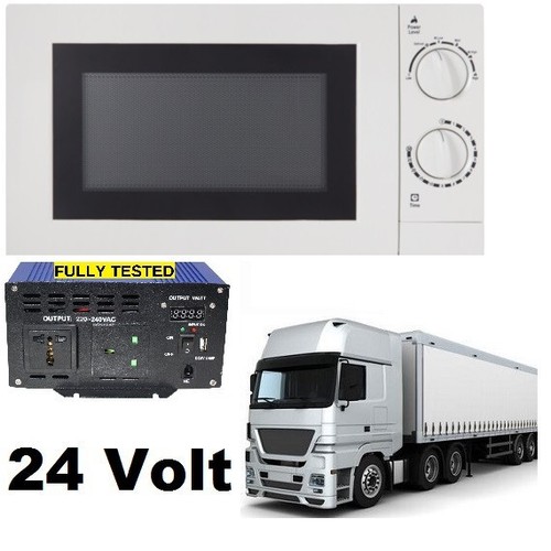 SMALL MICROWAVE & 24 VOLT INVERTER 240V PACKAGE HGV LORRY 24v TRUCK