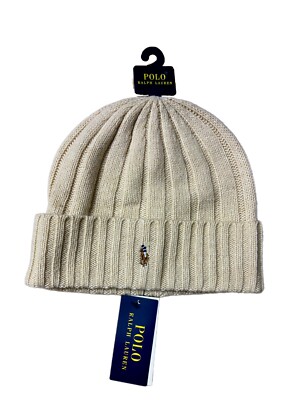 POLO RALPH LAUREN Men's Pony Camel Wool-Blend Beanie Hat