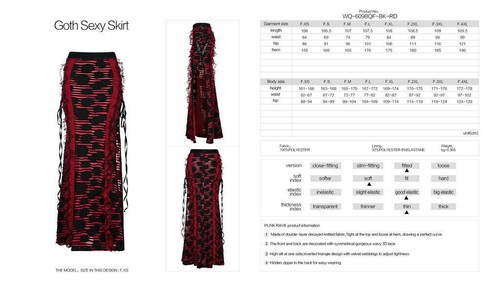 Punk Rave Black Gothic Decadent Lace Sexy High Slit Tiered Ruffle Fishtail Skirt - Picture 5 of 27