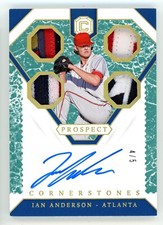Ian Anderson 2019 Chronicles Cornerstones Quad Jersey Patch Auto Marble #4/5