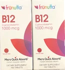 (2) Frunutta B12 1000 mcg Micro Quick Absorb - 200 Dissolve Tabs Cyanocobalamin