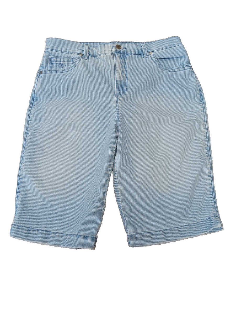 Gloria Vanderbilt Amanda bermuda shorts pinstripe light blue missy