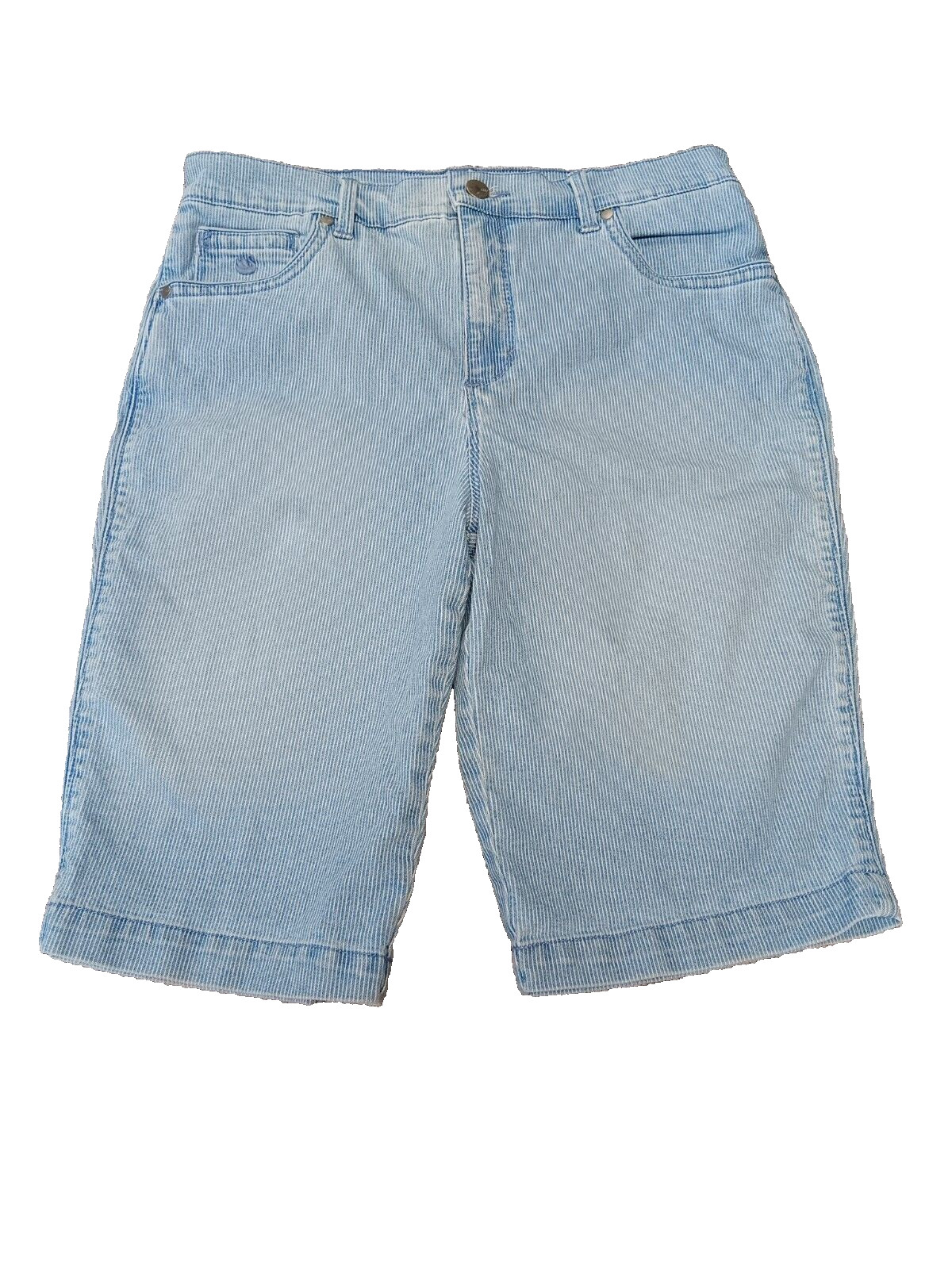 Gloria Vanderbilt Amanda bermuda shorts pinstripe light blue missy